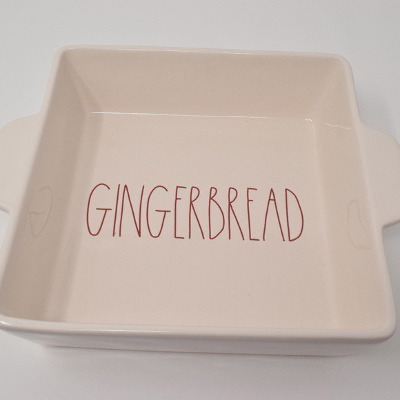 Rae Dunn Gingerbread Baking Dish Red Letters New Christmas Holiday Party Winter - Picture 1 of 8